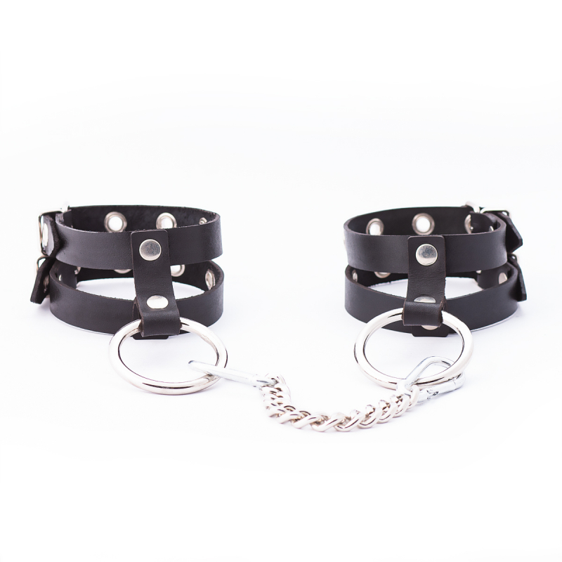Оковы "Crazy Handmade" из двух ремешков, черные 