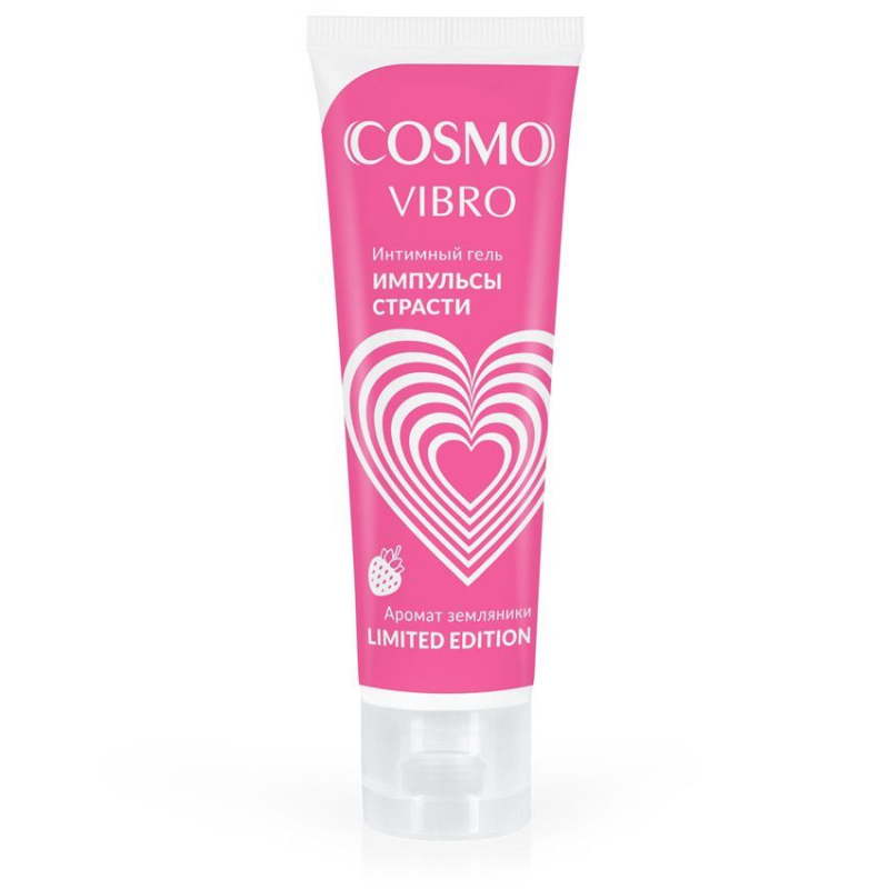 Гель с вибрацией и ароматом земляники "Cosmo Vibro" на водно-силиконовой основе, 50ml 